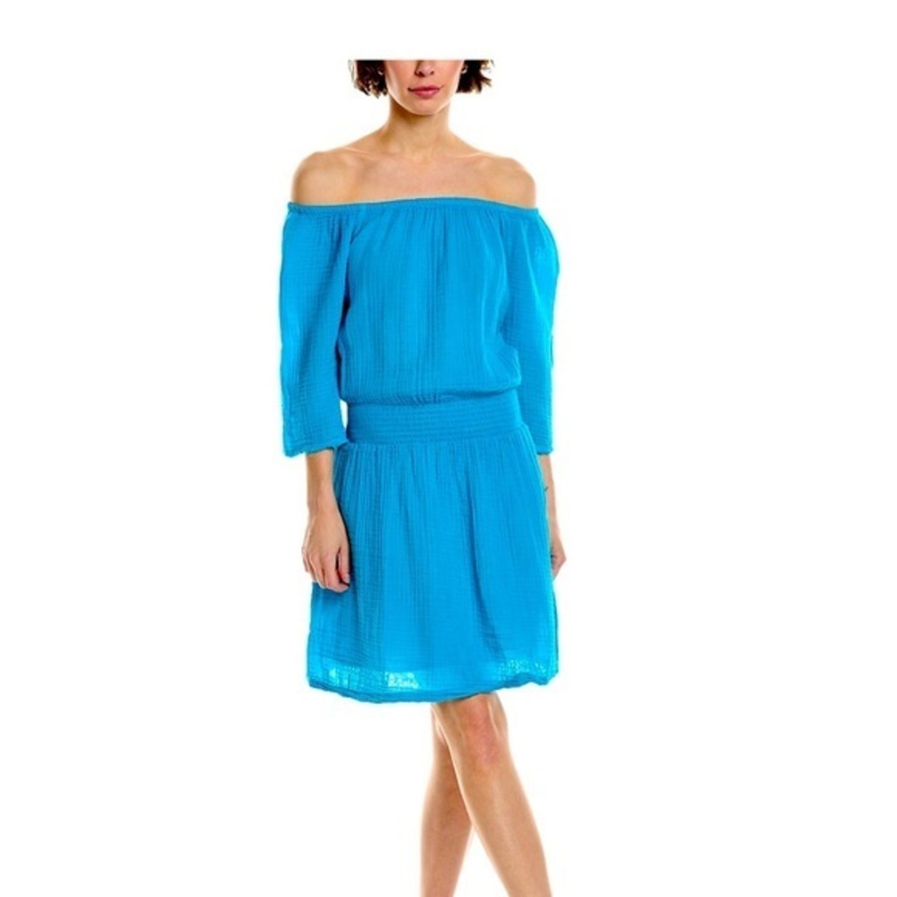Michael Stars Gauze Fernanda Smocked Waist Dress Corsica Size M